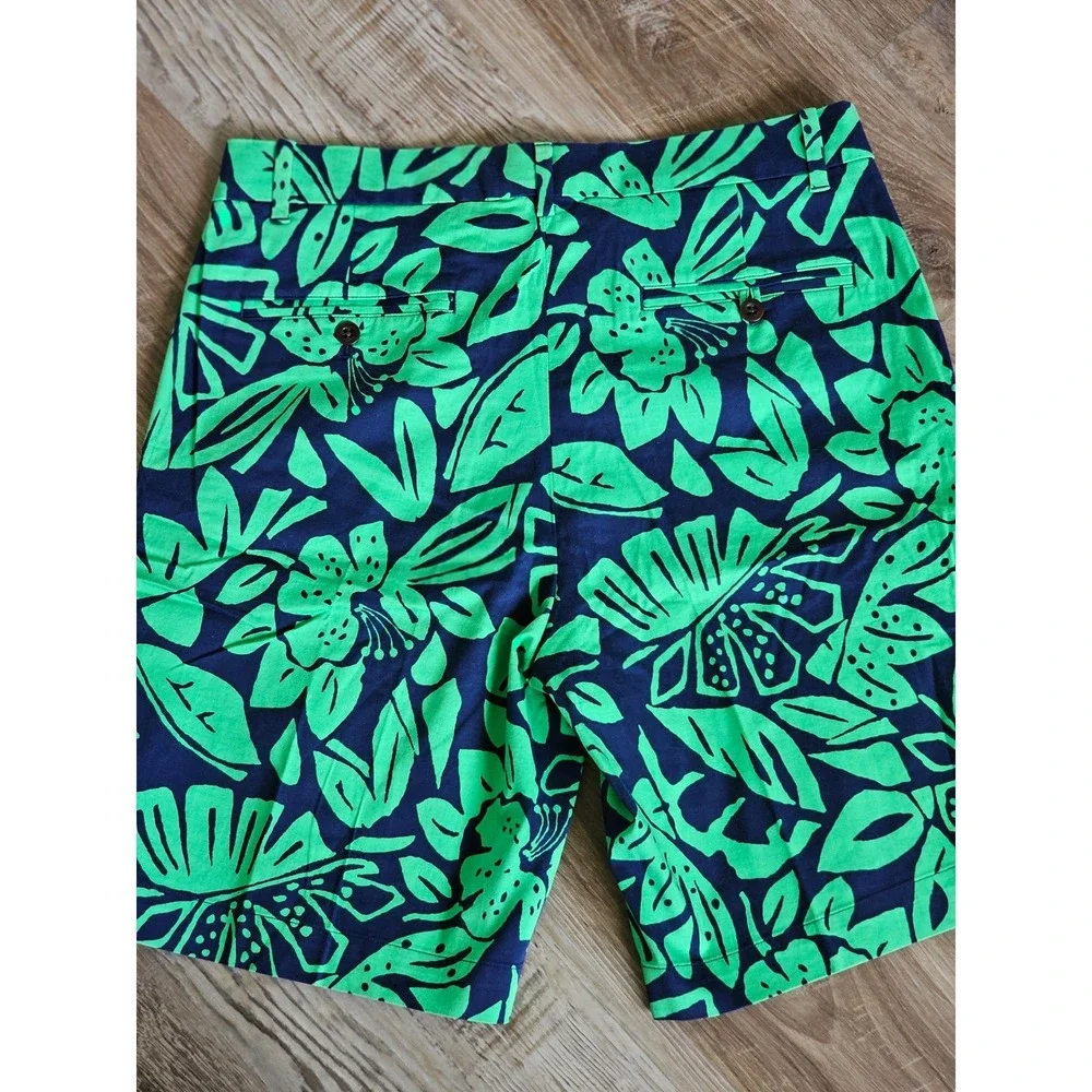 Polo Golf Ralph Lauren Mens 32 Green Navy Tropical Floral Leaf Shorts Stretch